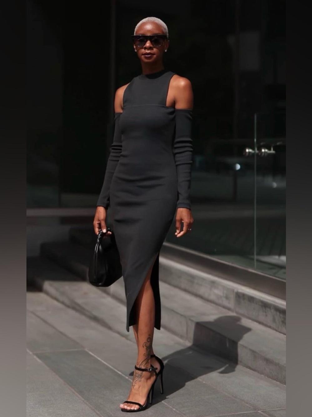 The Drop Women's Black Cutout Shoulder Dress by @signedblake Size Medium